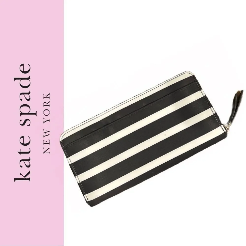 Kate Spade New York Dawn Sailing Stripe Large‎ Nylon Zip Around Wallet